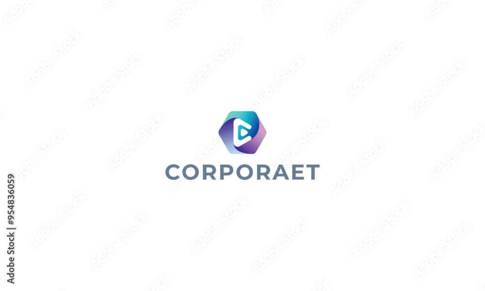 Letter c polygon shape creative design and unique with colorful gradient logo Letter c polygon shape creative design and unique with colorful gradient logo