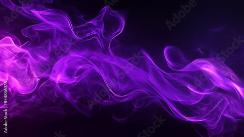 Flowing Purple Veil on Black Background