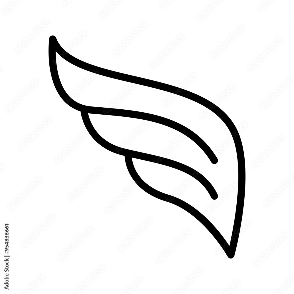 Fototapeta premium Wing icon in thin line style vector illustration graphic design