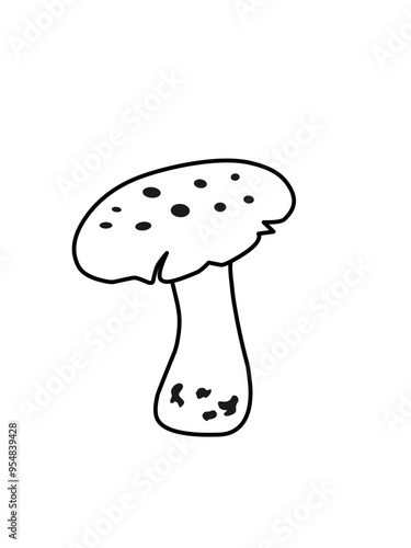 Mushroom Doodle Line Icon