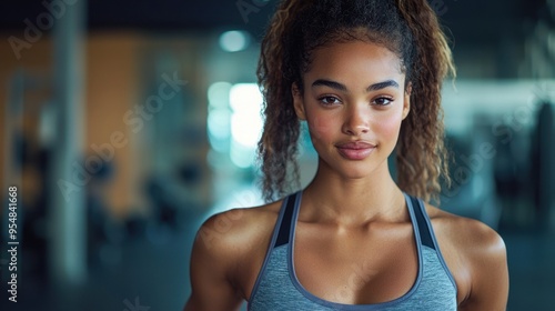 Energized Woman in Fitness Gear Doing Cardio Routine at Home