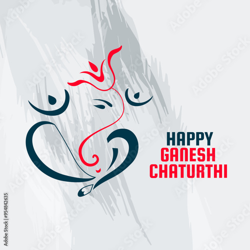 beautiful line style ganesh ji design for ganesh chaturthi