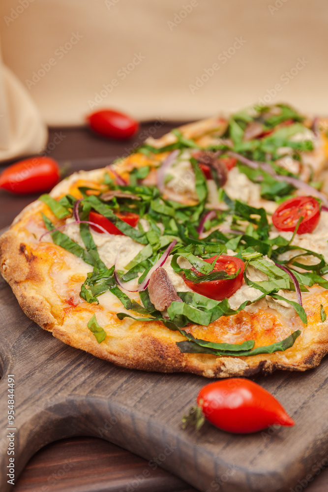 Rustic Italian Pizza With Anchovy And Capers Rustic Italian Pizza With Anchovy And Capers