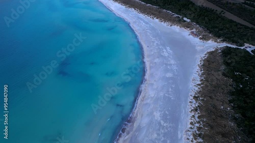 Wallpaper Mural Aerial view of a white beach before the sunset Torontodigital.ca