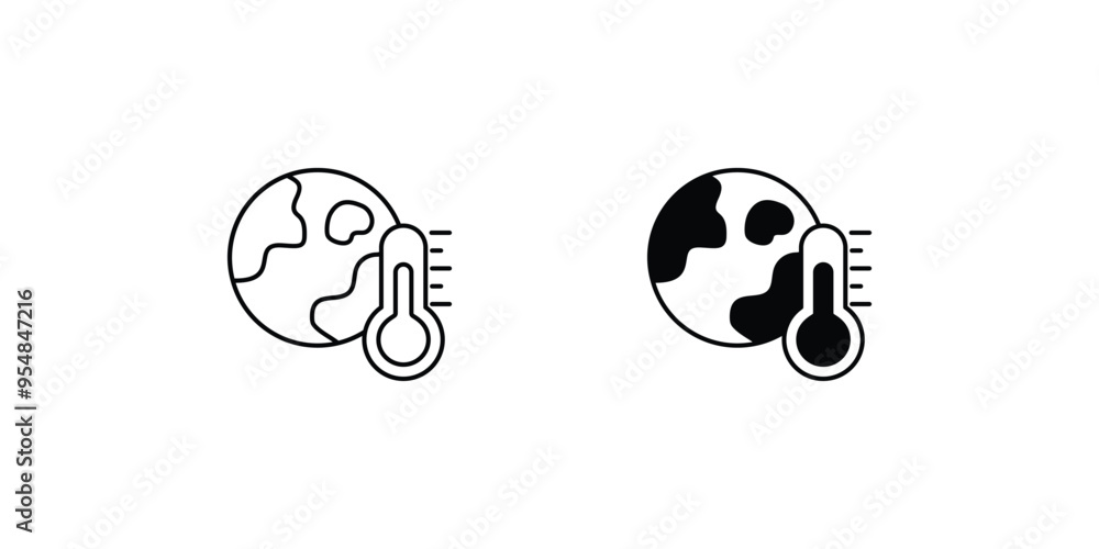 global warming set icon with white background vector stock illustration global warming set icon with white background vector stock illustration