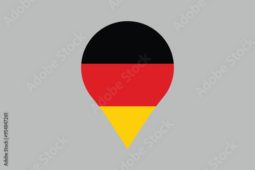 Free Download Germany flag with location sign, Germany flag vector graphic, National Germany flag, Vector illustration, Computer illustration
 - GFXLoad