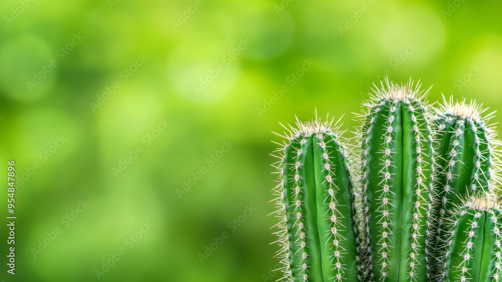 Magnified shot of cactus spines against a blurred green background Magnified shot of cactus spines against a blurred green background