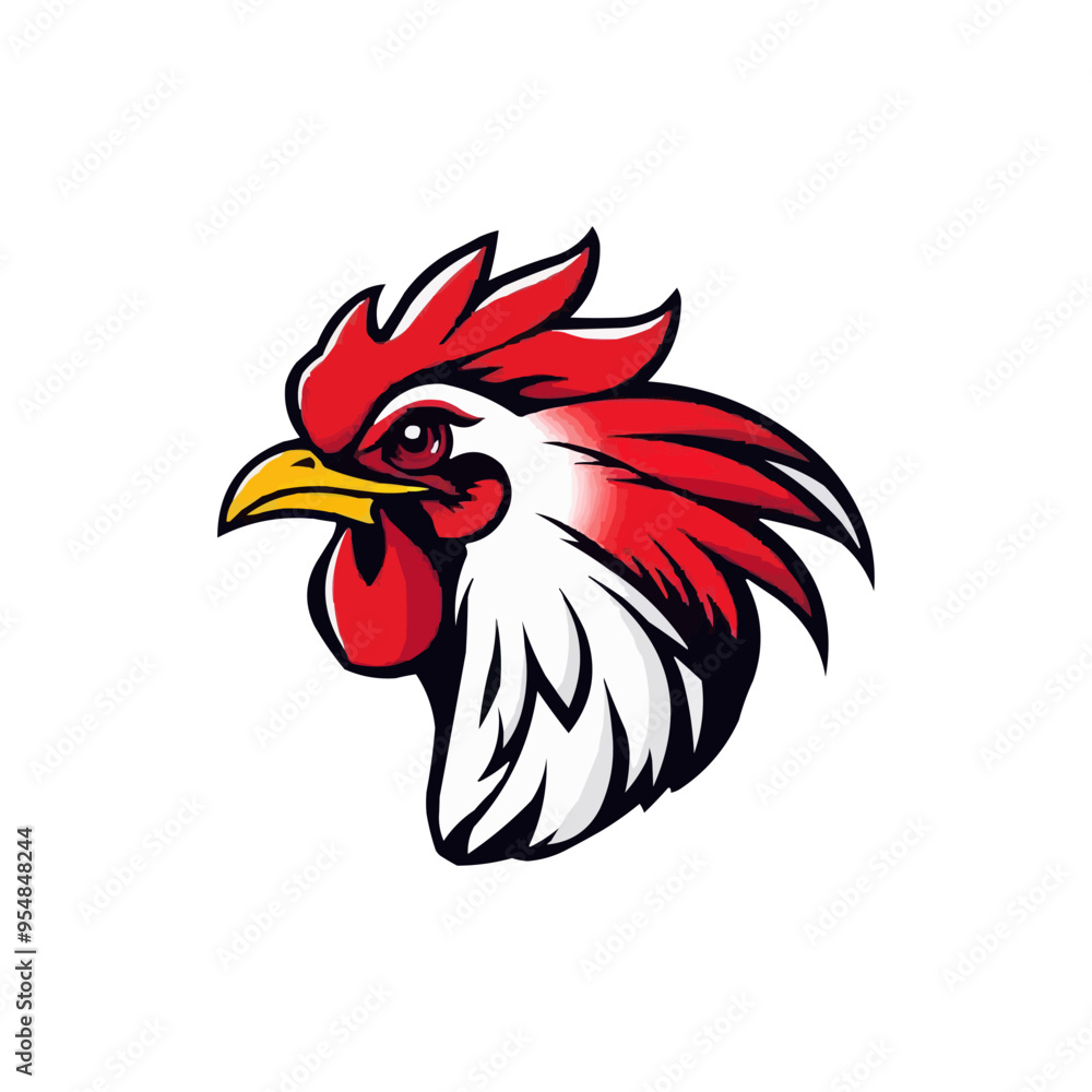 Rooster head mascot logo. sports team mascot. Cock head illustration Rooster head mascot logo. sports team mascot. Cock head illustration