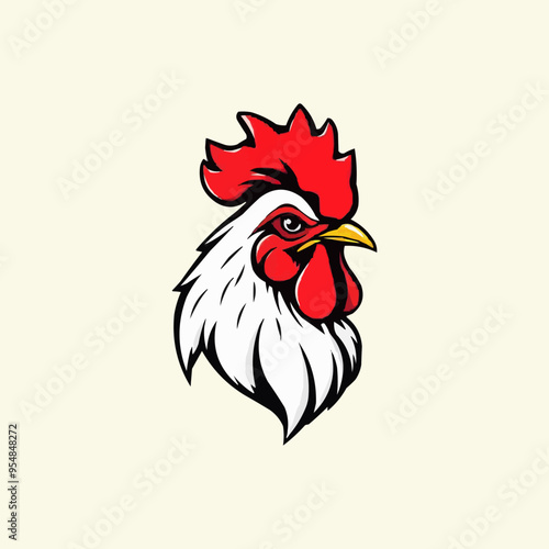 Wallpaper Mural Rooster head mascot logo.  sports team mascot. Cock head illustration Torontodigital.ca