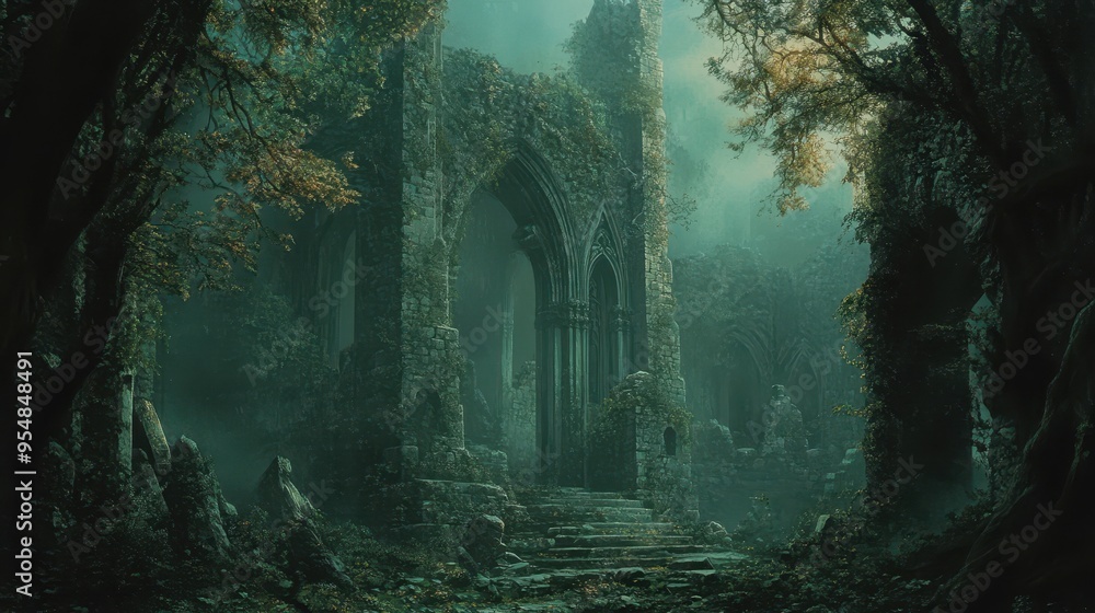 Mystical Ruins in the Enchanted Forest Mystical Ruins in the Enchanted Forest