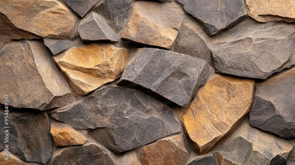 Detailed view of rough stone with a variety of natural textures, highlighting the rugged beauty and strength of the material Detailed view of rough stone with a variety of natural textures, highlighting the rugged beauty and strength of the material