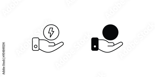 save energy set icon with white background vector stock illustration
