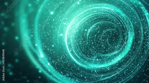 Digitally rendered 2D animation of swirling particles forming an intricate, harmonious pattern, with soft glows and gradients, a mesmerizing background suitable for overlaying text and graphics