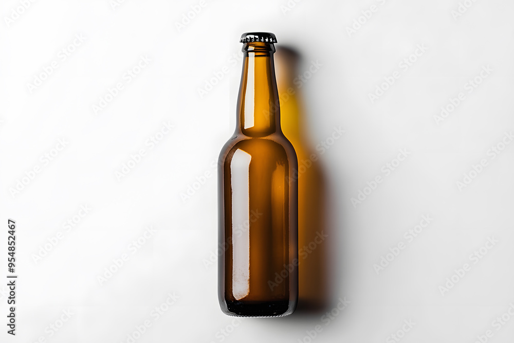Fototapeta premium Beer bottle mock up, isolated on white background