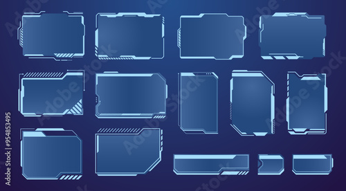 Futuristic frames for interface. Vector illustration. Sketch for creativity.