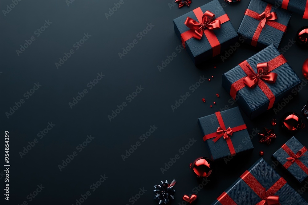 Create a Black Friday Background Include Blank Space in the corner for Text. The overall style should be clean, modern, and elegant. with generative ai Create a Black Friday Background Include Blank Space in the corner for Text. The overall style should be clean, modern, and elegant. with generative ai