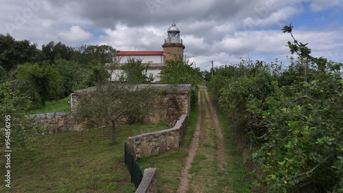 Faro de Tazones en Villaviciosa Asturias con drone photo