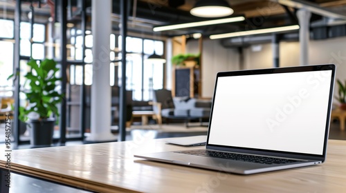 Stunning Blank Screen Laptop with Blurred Background: A Minimalist and Intriguing Visual. Showcasing the Simplicity and Mystery.