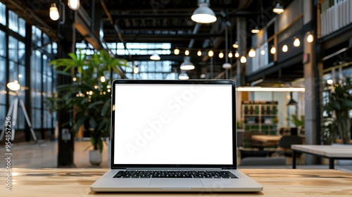 Stunning Blank Screen Laptop with Blurred Background: A Minimalist and Intriguing Visual. Showcasing the Simplicity and Mystery.