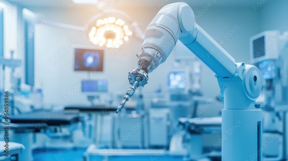 Robotic Surgical Arm in Modern Medical Facility Robotic Surgical Arm in Modern Medical Facility