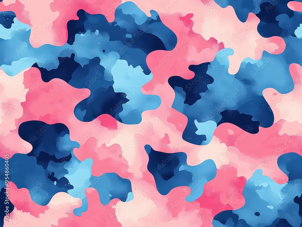 Seamless pattern, cute pastel pink and blue camouflage background Seamless pattern, cute pastel pink and blue camouflage background
