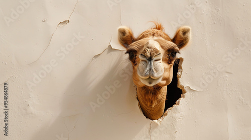 The Islamic Wall of Faith and a Camel’s Journey Through It on Eid al-Adha, Ideal for Eid al-Adha Celebrations photo