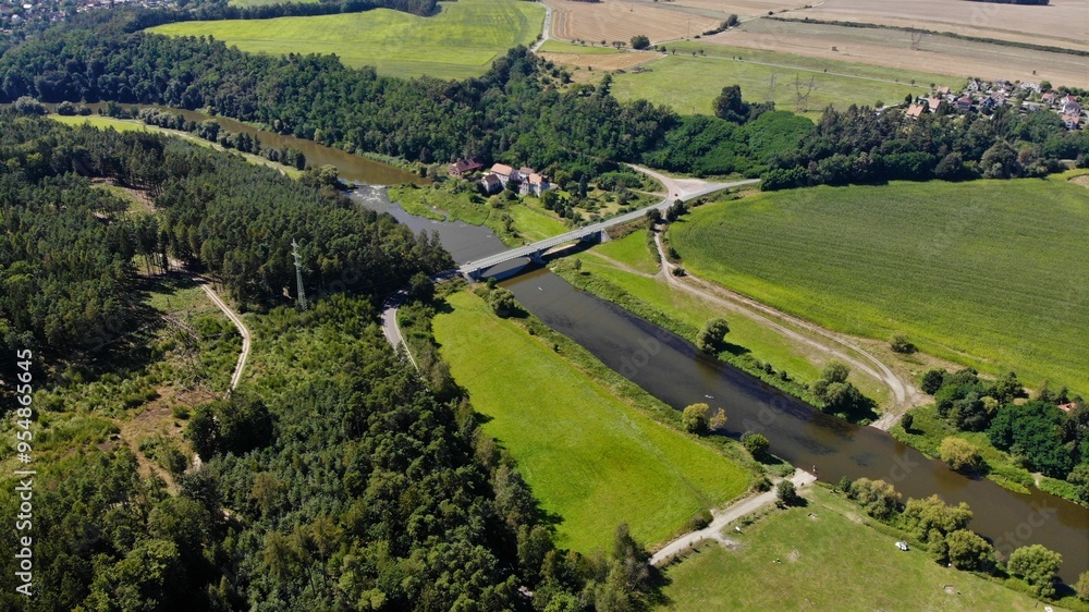 Naklejka premium bridge over the river
