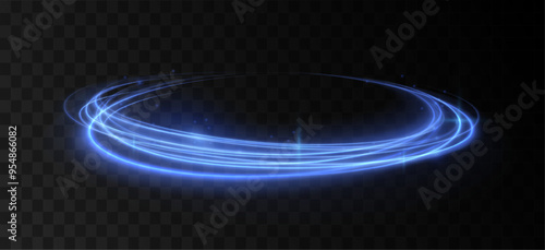 Blue wave curved lines for presentations, illustration of articles and publications on technological trends and innovations, covers of technological magazines. Light arc in blue colors.