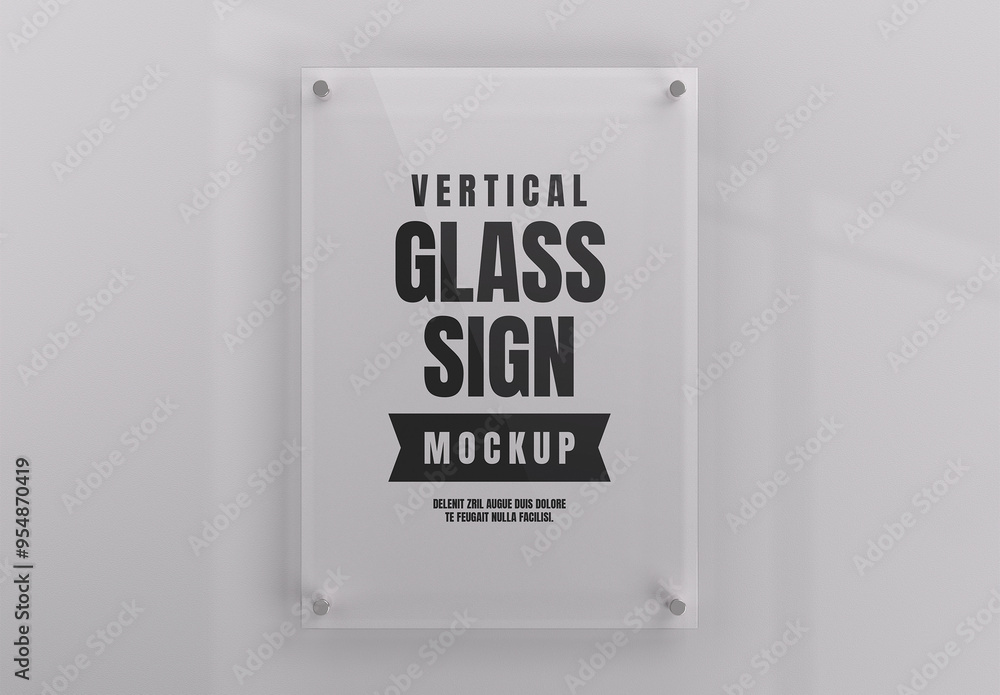 Vertical Glass Sign Mockup Stock Template | Adobe Stock
