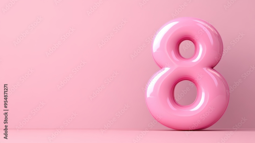 A glossy pink number A glossy pink number