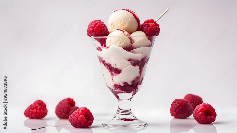 set of raspberry ice cream