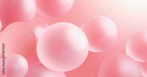 A soft, abstract composition of pink bubbles against a light background, creating a dreamy and serene atmosphere.