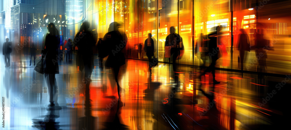 Blurry scene of business professionals Blurry scene of business professionals