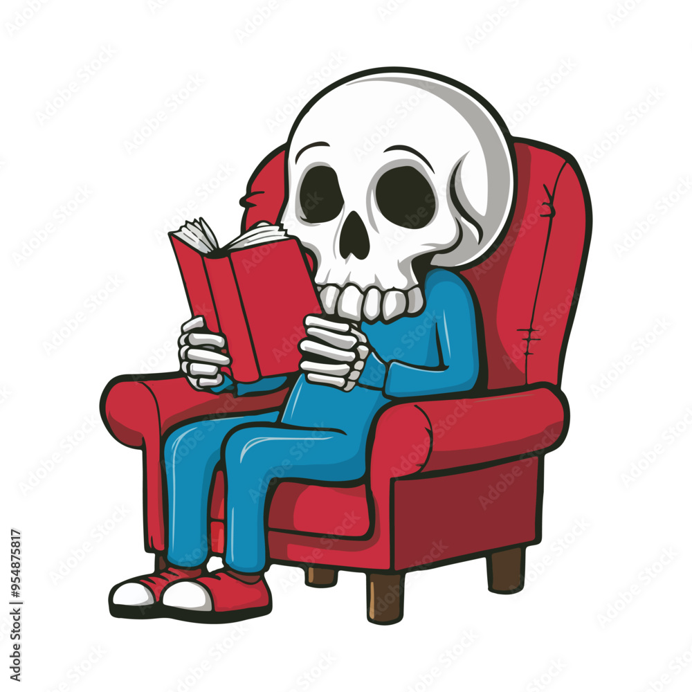 Skull is reading a book Skull is reading a book