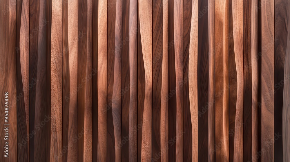 Fototapeta premium Abstract Brown Walnut Wood Panel Background Texture.
