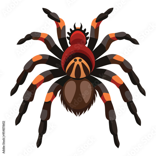 Illustration of Goliath Birdeater Spider on white 