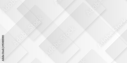 abstract modern geometric and creative concept with white boxes in white background. soft gray paper stripes as tiles formless volumetric pattern paper texture design. 3d rendering.