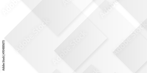 abstract modern geometric and creative concept with white boxes in white background. soft gray paper stripes as tiles formless volumetric pattern paper texture design. 3d rendering.