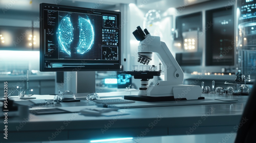 Cutting-Edge Neuroscience Laboratory: Microscope Scanning Brain Imaging Cutting-Edge Neuroscience Laboratory: Microscope Scanning Brain Imaging