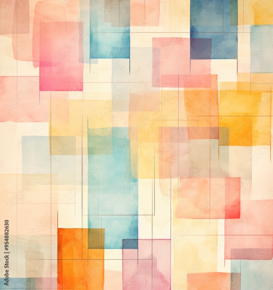 Fototapeta premium Abstract watercolor strips pattern in multiple color used