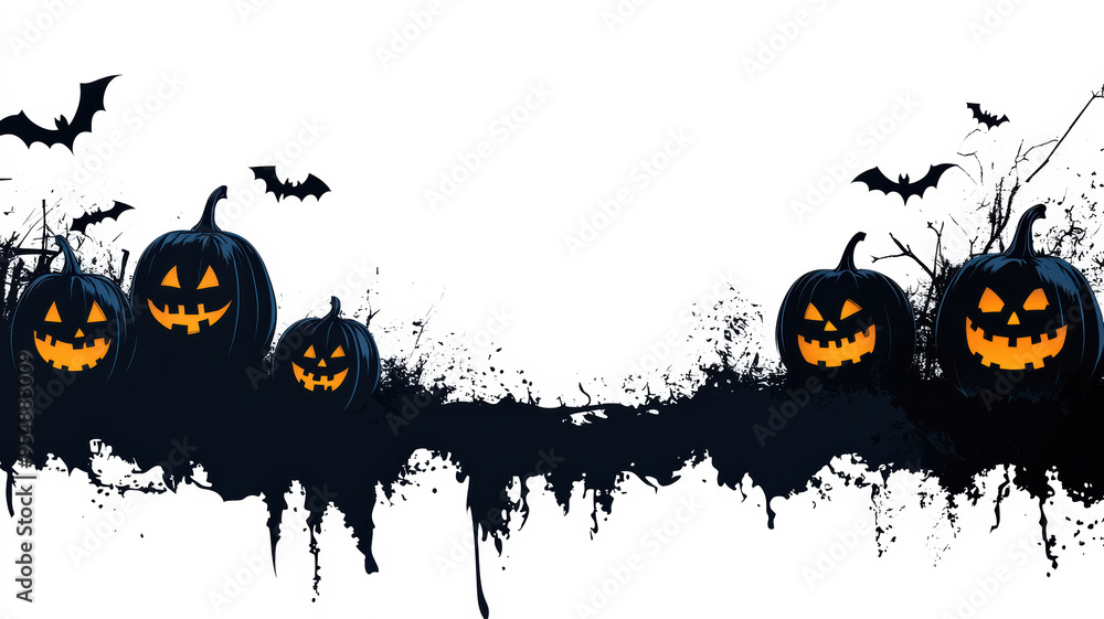 Silhouette of Halloween Jack-o'-Lanterns Silhouette of Halloween Jack-o'-Lanterns