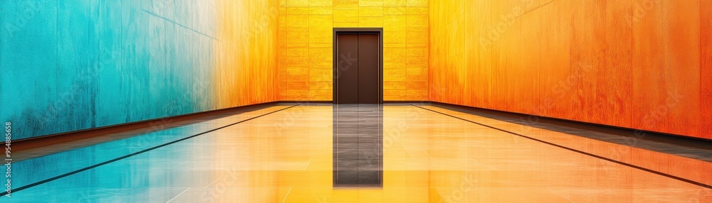 Urban Perspectives: Abstract Modern Architecture with Reflective Surfaces and Sharp Geometric Angles Urban Perspectives: Abstract Modern Architecture with Reflective Surfaces and Sharp Geometric Angles