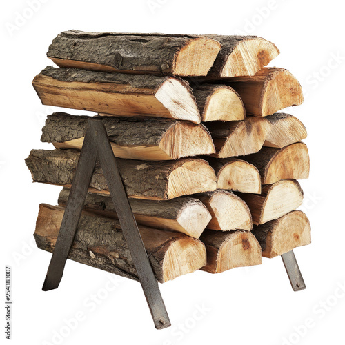 Firewood racks on transparent background