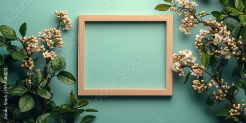 Elegant Home Decor Highlighting a painting Frame Adorned with Minimalism background, Graphic Resources, Wallpapers, Brochure, Advertising,