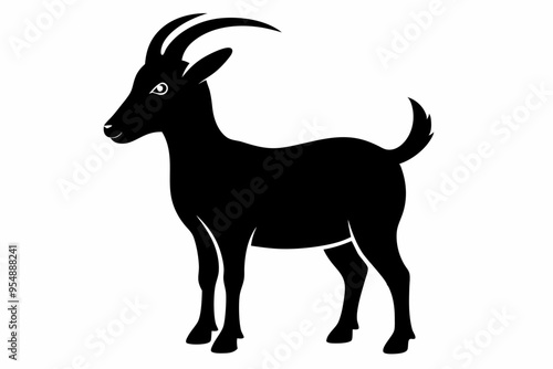 goat silhouette, dairy goat vector silhouette, baby goat silhouette