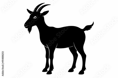 goat silhouette, dairy goat vector silhouette, baby goat silhouette