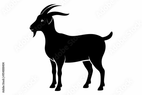 goat silhouette, dairy goat vector silhouette, baby goat silhouette