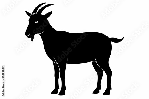 goat silhouette, dairy goat vector silhouette, baby goat silhouette