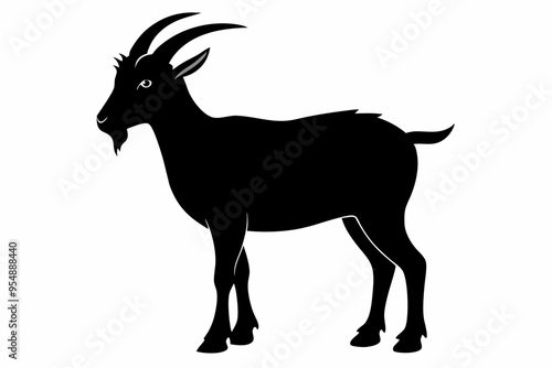 goat silhouette, dairy goat vector silhouette, baby goat silhouette