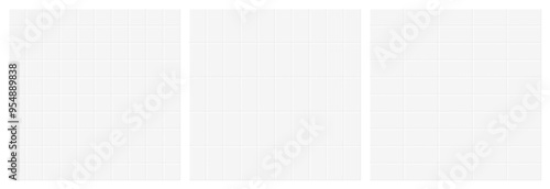 Collection of gray tile design for wall and floor in kitchen, bathroom, toilet and living room. Clean square ceramic tiled grid pattern nested vertically and horizontally. Vector illustration